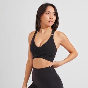 BuffBunny Black candy wrap Sports Bra sz S